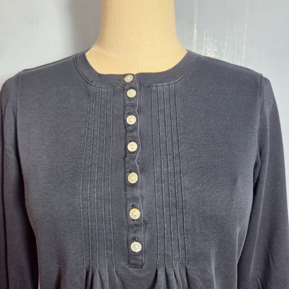 L.L. Bean Extra Small Dark Blue 1/4 Sleeve Pleated Lightweight Casual T-Shirt - Picture 5 of 9